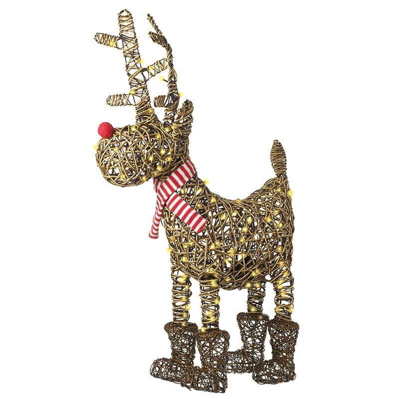 Heaven Sends GWW056A Light Up Rattan Reindeer In Boots