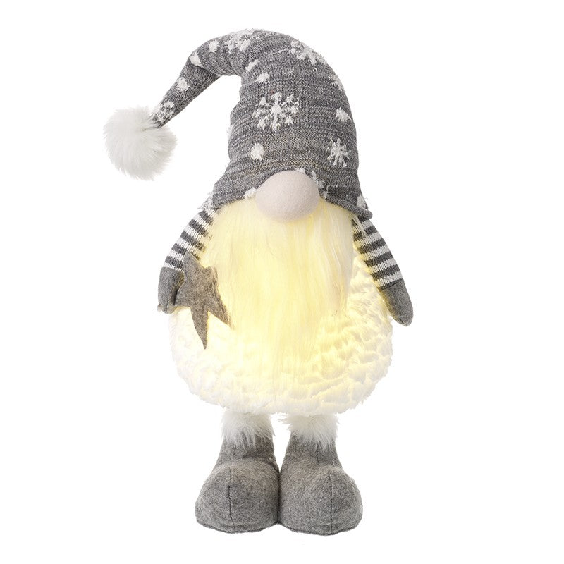 Heaven Sends TAD064 Light Up Round Gonk Grey Snowflake Hat