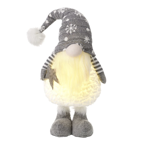 Heaven Sends TAD064 Light Up Round Gonk Grey Snowflake Hat