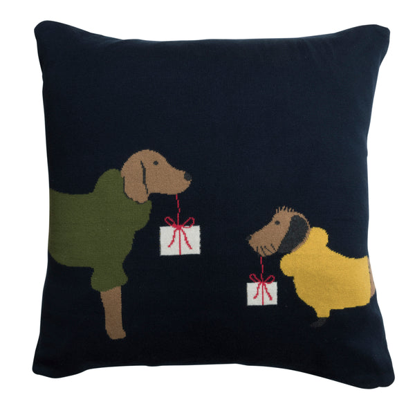 KSC8750 Sophie Allport Christmas Dogs Knitted Cushion