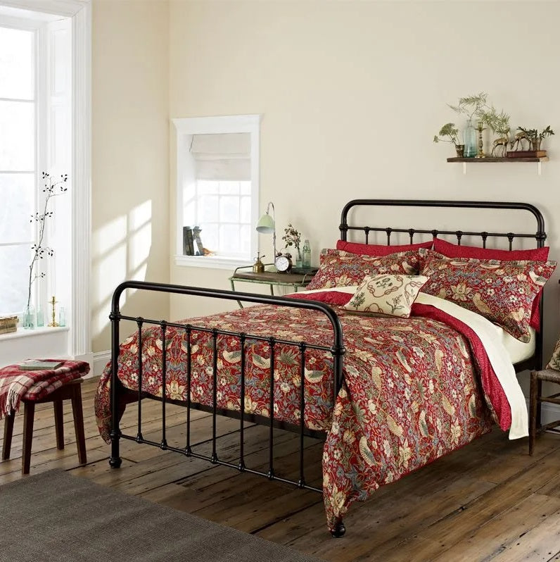 Morris Co Strawberry Thief Crimson Duvet Set Charmed Interiors