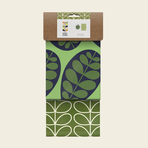 Orla Kiely Home 148185 Set of 2 Tea Towels Apple A Day