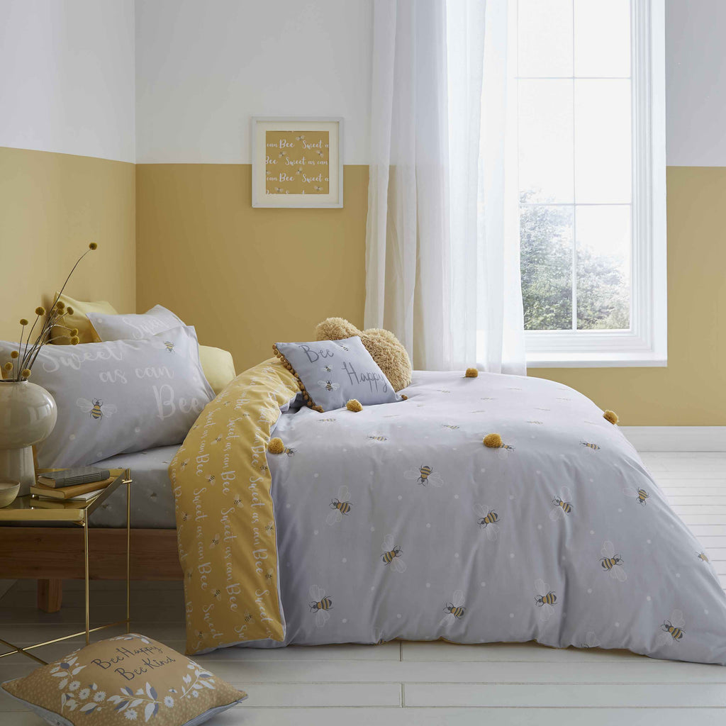 Catherine Lansfield Canterbury Ochre Floral Duvet Cover Bed Set Yellow  Curtains