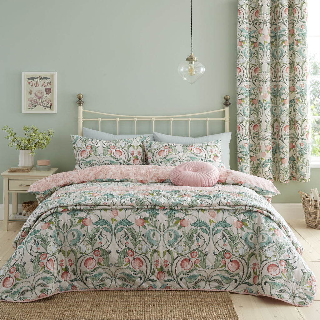 Pink and on sale green bedding