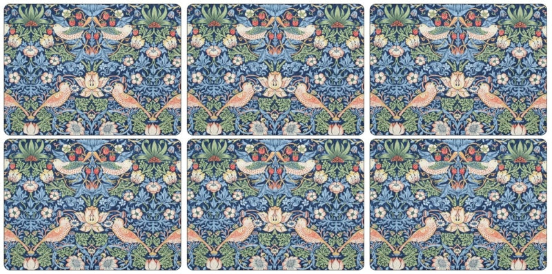 Morris & Co Strawberry Thief Blue Placemats Set of 6
