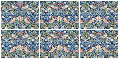 Morris & Co Strawberry Thief Blue Placemats Set of 6