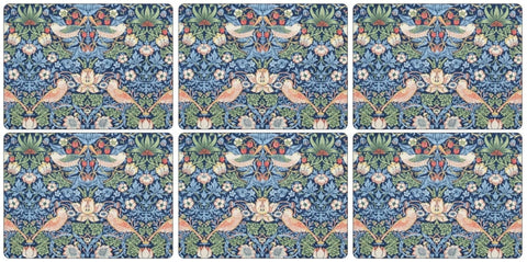 Morris & Co Strawberry Thief Blue Placemats Set of 6