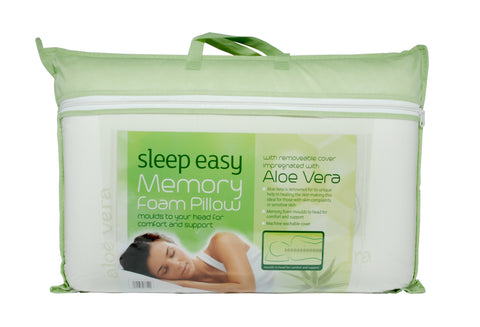 Sleep Easy Aloe Vera Cased Memory Foam Pillow