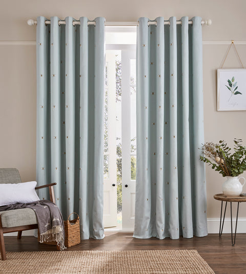 Sophie Allport Bee Blackout Lined Eyelet Readymade Curtains (ORDER ONLY)