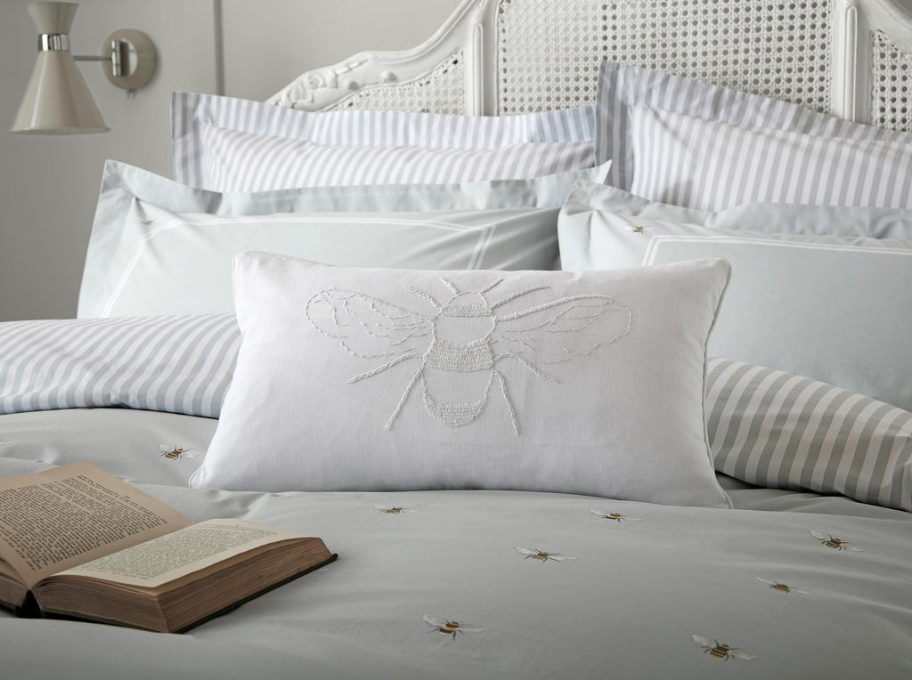 Sophie Allport Bee White 30cm x50cm Feather Filled Cushion