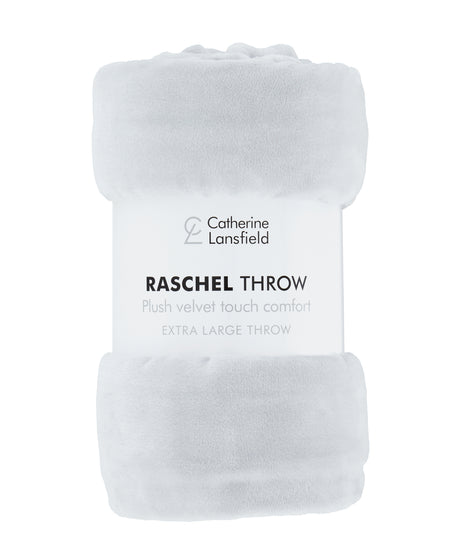 Catherine Lansfield Plain Raschel Velvet Touch 200cm x 240cm Throws