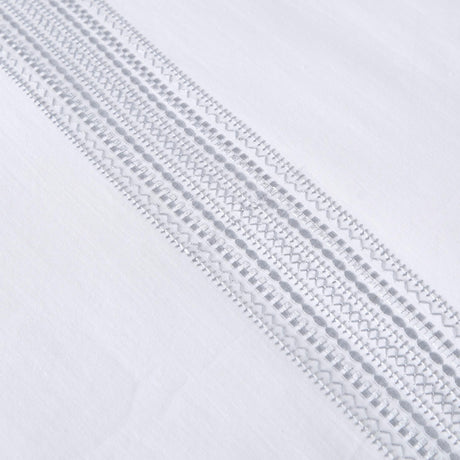 Appletree Boutique Embroidered Band White Duvet Set