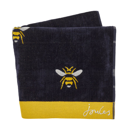 Joules Botanical Bee French Navy 100% Combed Cotton Towels