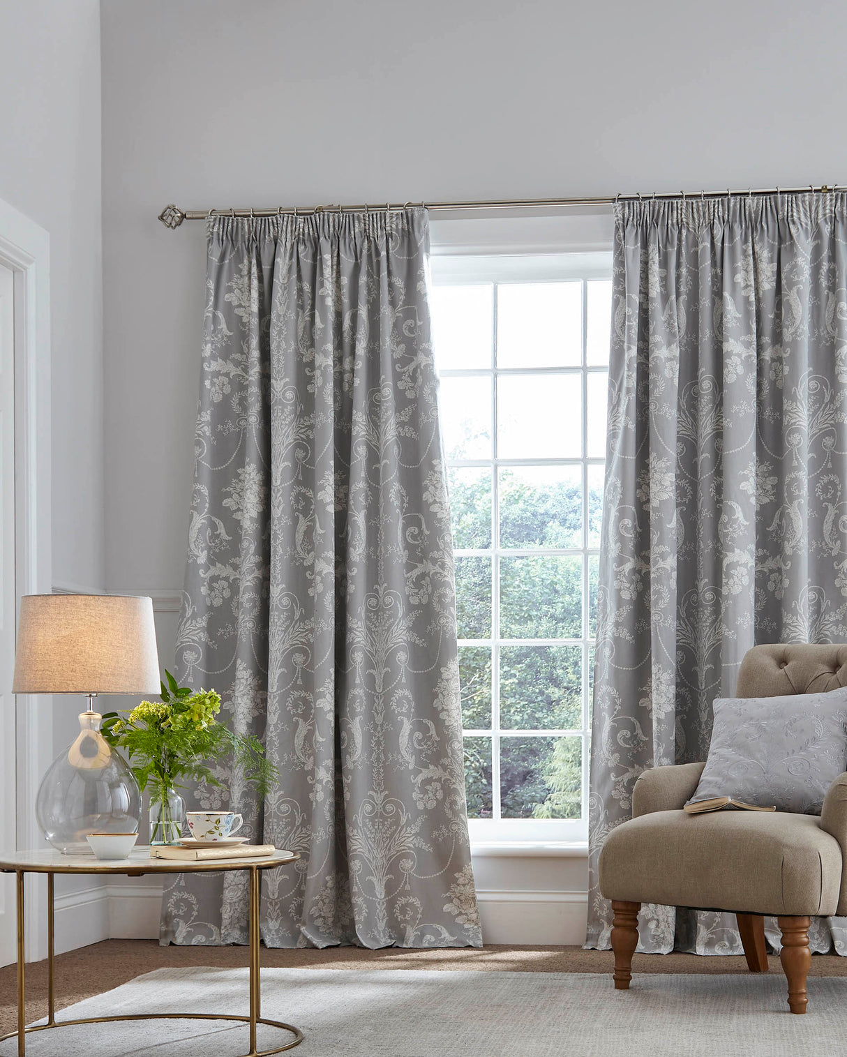 Laura Ashley Josette Blackout Lined Header Tape Curtains