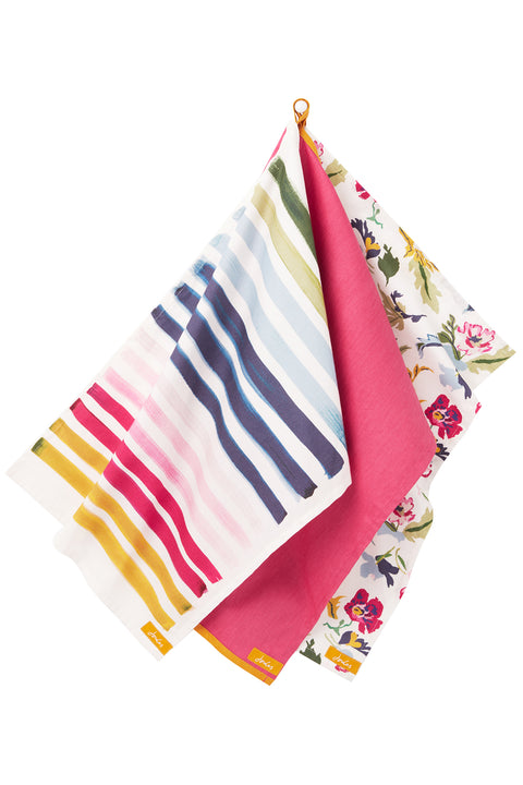Joules Home Cambridge Flora Set of 3 Tea Towels