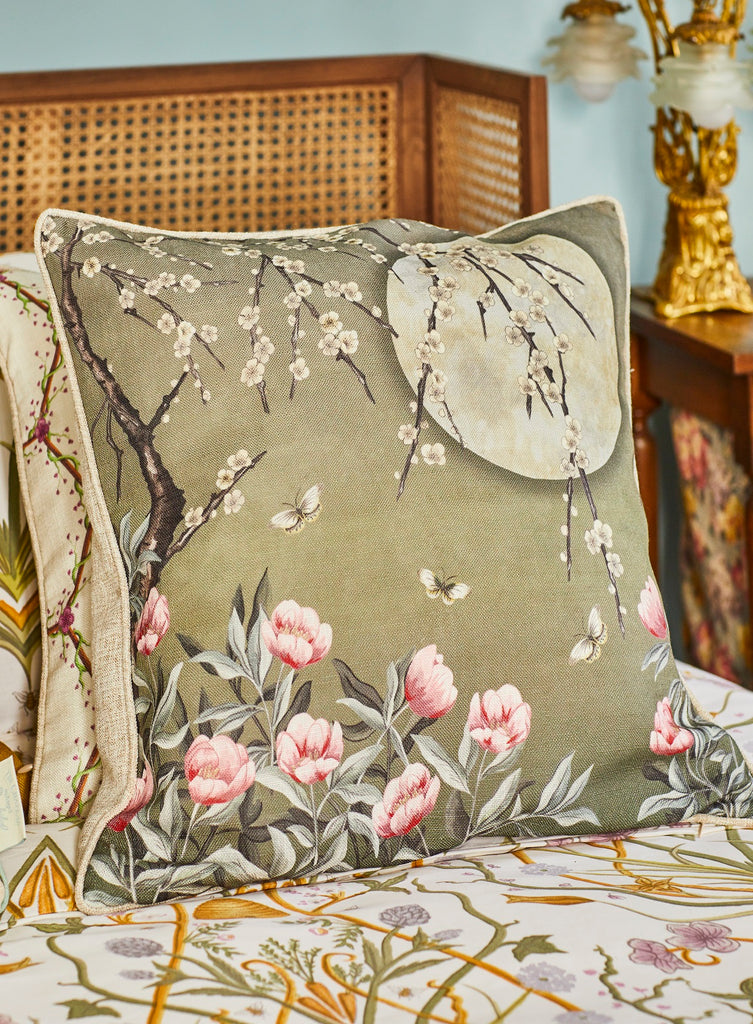 The Chateau Collection Moonlight Moss Green 45cm x 45cm Cushion by Angel Strawbridge