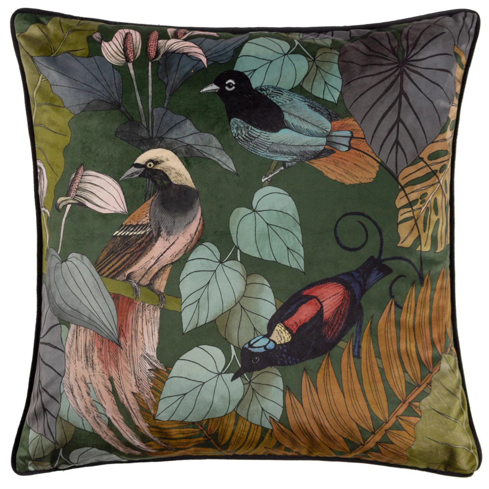 Wylder Moriyo Piped Velvet Emerald 50cm x 50cm Cushion