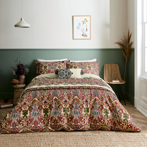 William Morris & Co Granada Indigo & Red Bedding