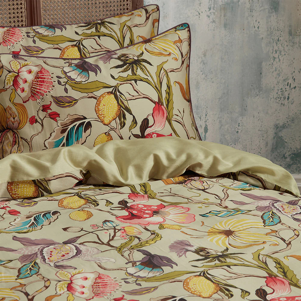 Edinburgh Weavers Morton Floral Printed Cotton Sateen Duvet Set