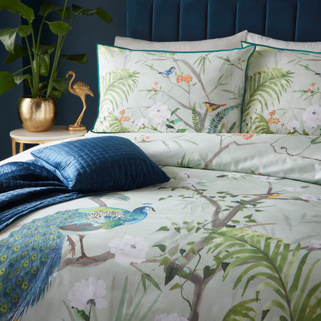 Soiree Peacock Jungle Green Duvet Set