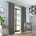 Fusion Prado Grey/Terracotta Eyelet Lined Curtains