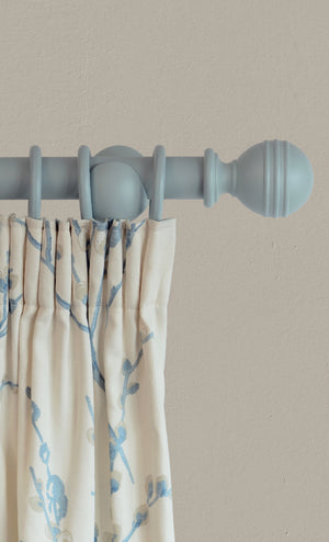 Laura Ashley Wooden Ribbed Ball Curtain Pole (ORDER ONLY)