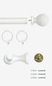 Laura Ashley Wooden Ribbed Ball Curtain Pole (ORDER ONLY)