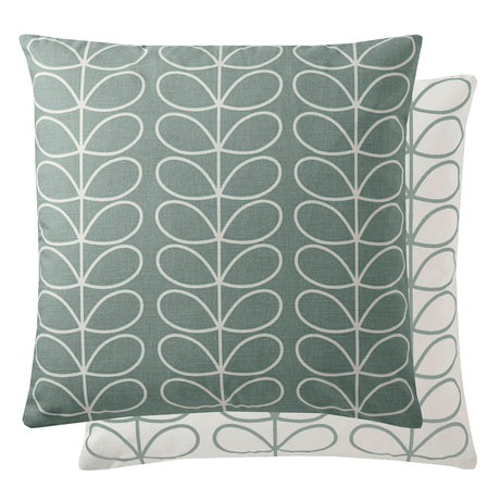 Small Linear Stem Duck Egg 50cm x 50cm Feather Filled Cushion by Orla Kiely