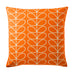 Small Linear Stem Persimmon 50cm x 50cm Feather Filled Cushion by Orla Kiely