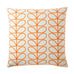 Small Linear Stem Persimmon 50cm x 50cm Feather Filled Cushion by Orla Kiely