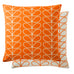 Small Linear Stem Persimmon 50cm x 50cm Feather Filled Cushion by Orla Kiely