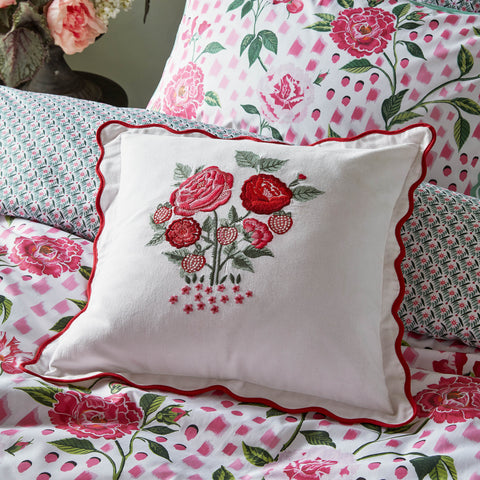 Cath Kidston Strawberry Garden Rose 45cm x 45cm Polyester Filled Cushion