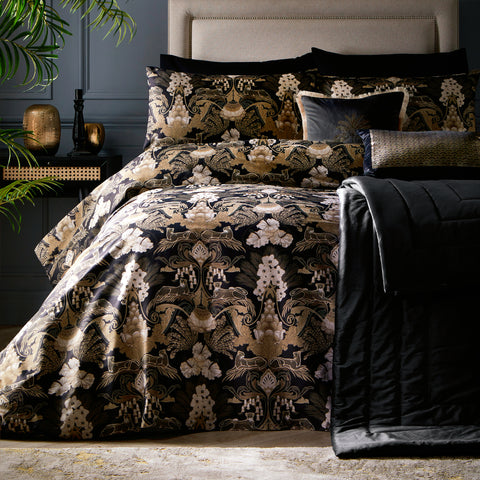 Laurence Llewelyn Bowen Suburban Jungle Black/Gold Duvet Set