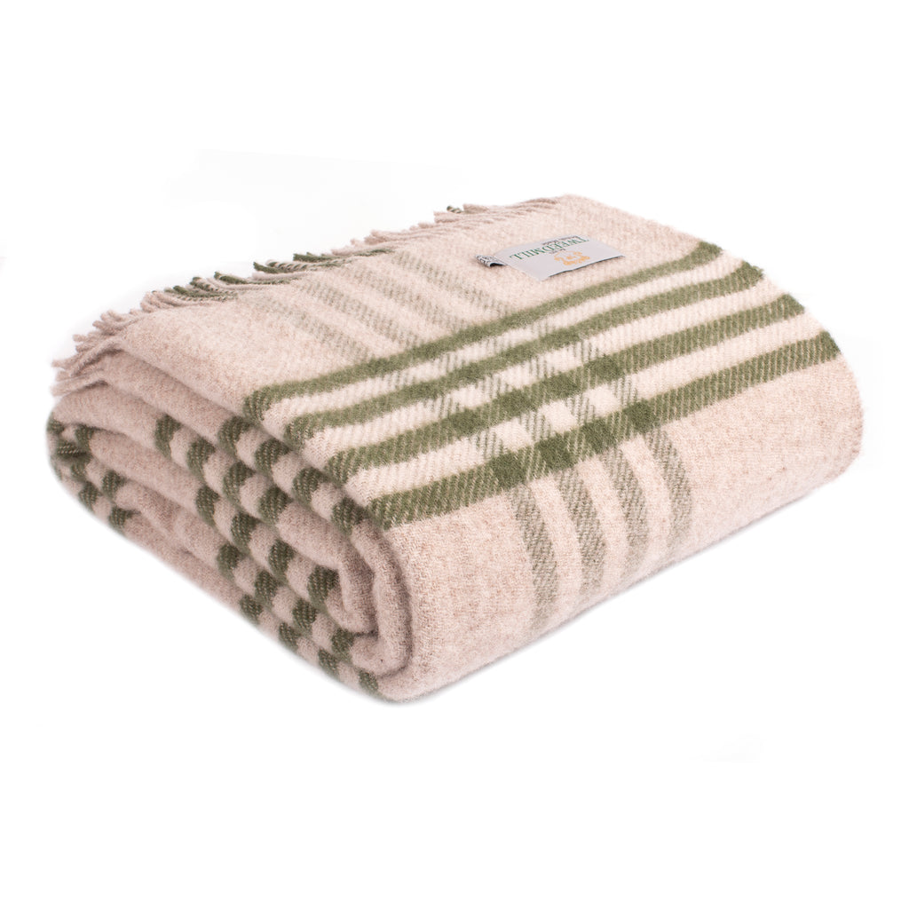 Tweedmill Hex Olive 150cm x 240cm Throw