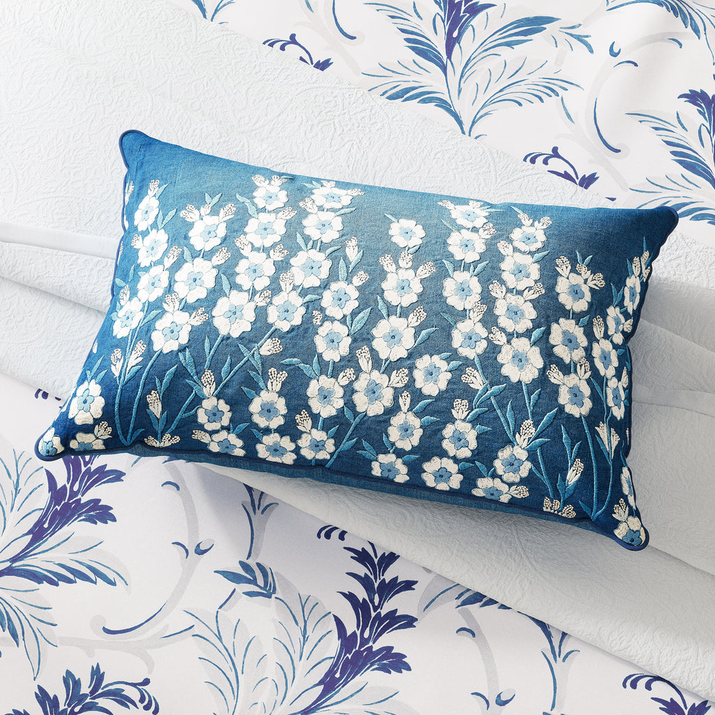 V & A Baroque/Swanwick Indigo Blue 60cm x 40cm Cushion