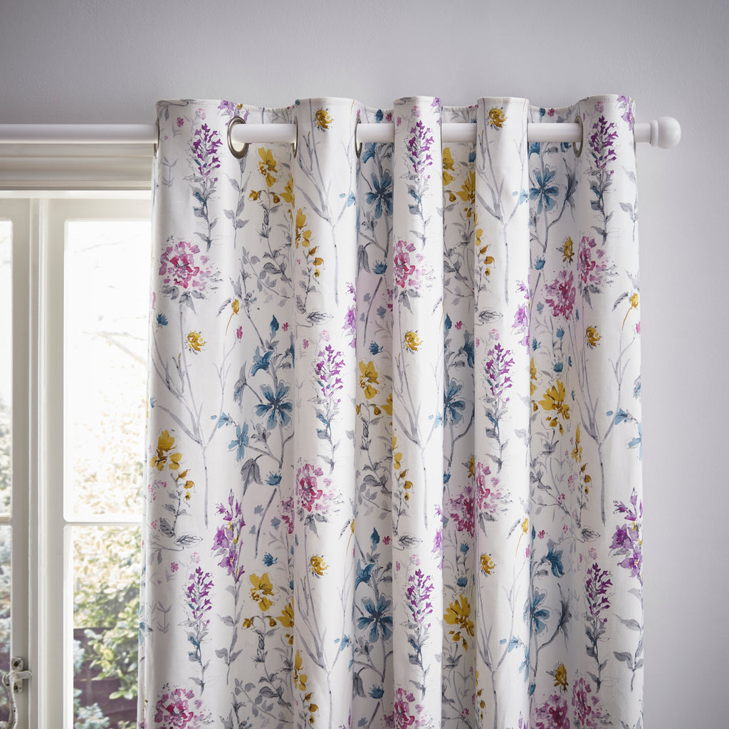 Sateen Blossom Floral Eyelet Blackout Curtains, M&S Collection