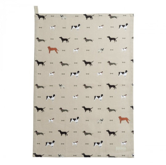 ALL32601 Sophie Allport Tea Towel Woof