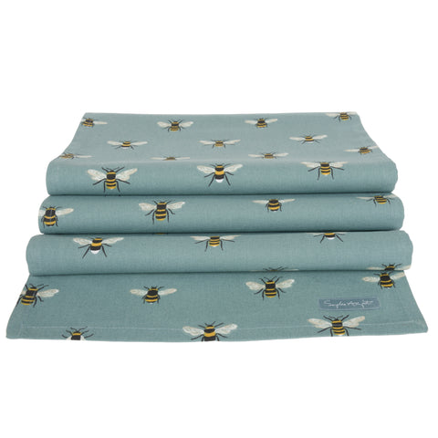 ALL80810 Sophie Allport Bees Teal Table Runner