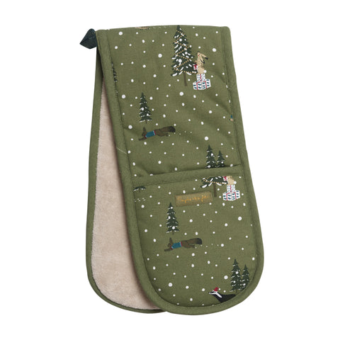 ALL84100 Sophie Allport Festive Forest Double Oven Glove