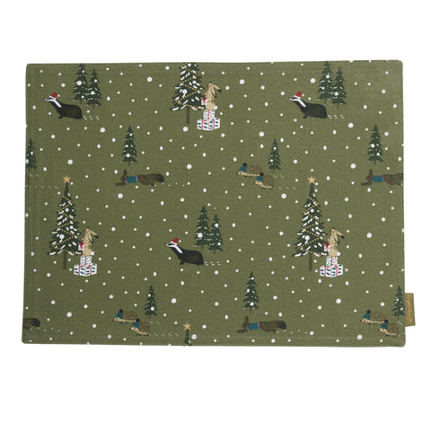 ALL84820 Sophie Allport Festive Forest Fabric Placemat