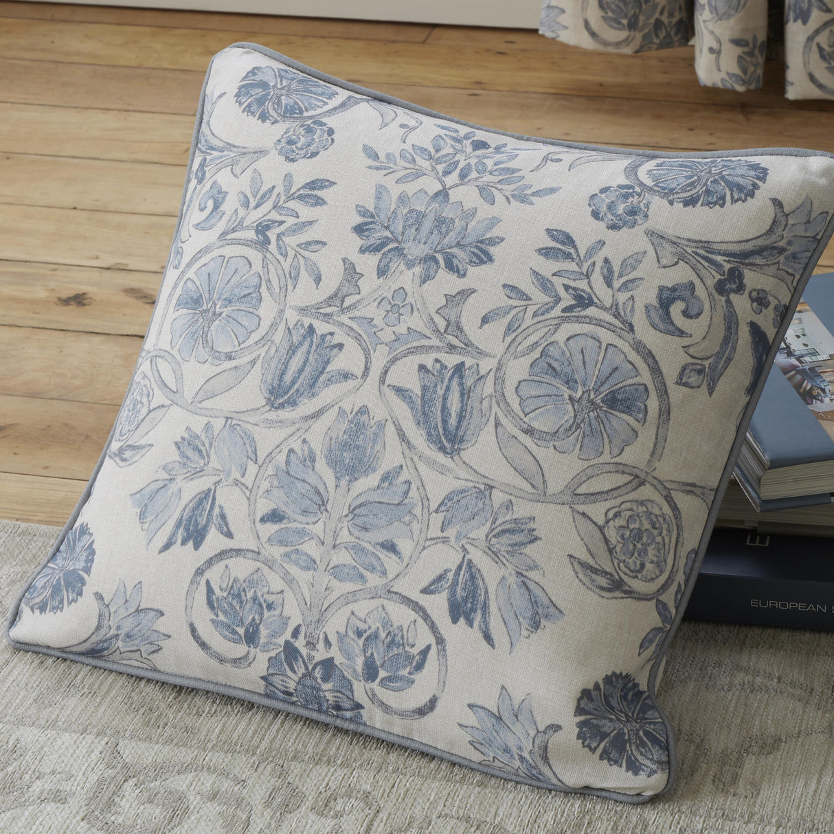 Dreams N Drapes Averie Blue 3" Heading Lined Curtains