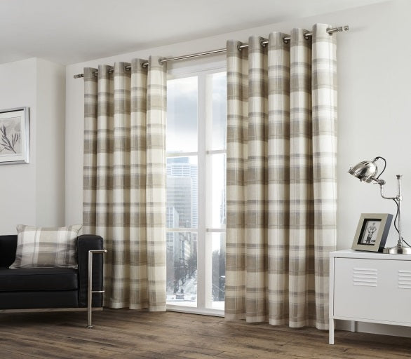 Fusion Balmoral Check Eyelet Curtains