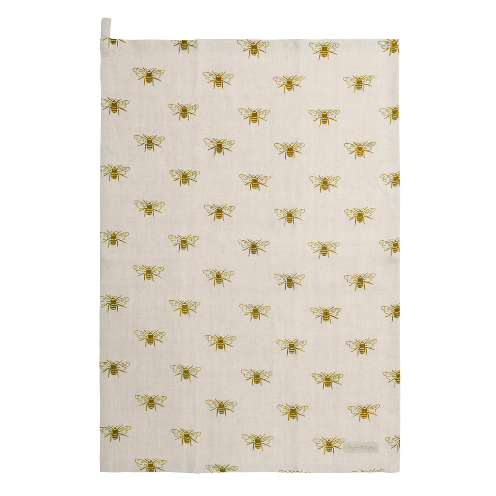 LIN36601 Sophie Allport Bees Linen Tea Towel
