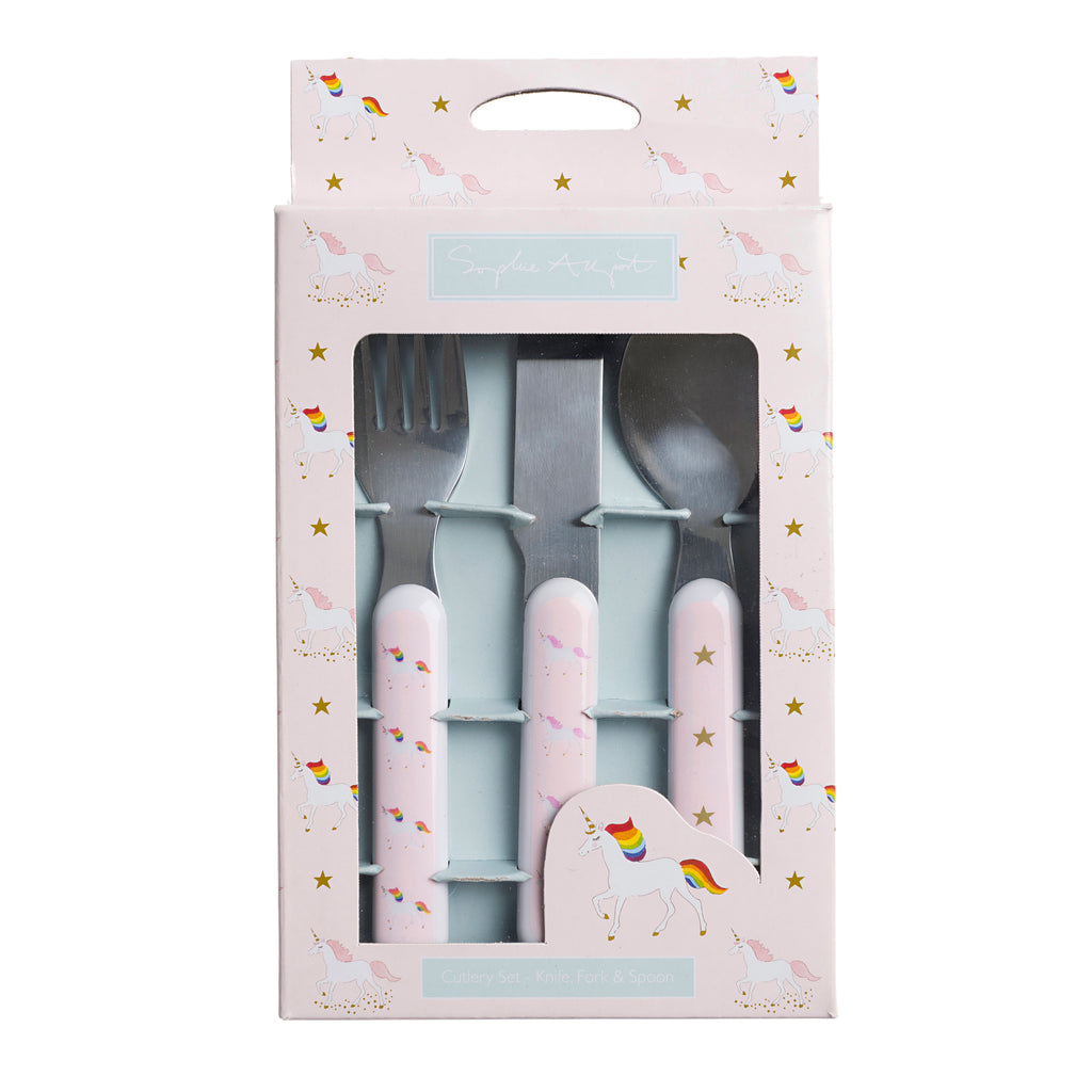 MCS5503 Sophie Allport Unicorns Childrens Melamine Cutlery Set