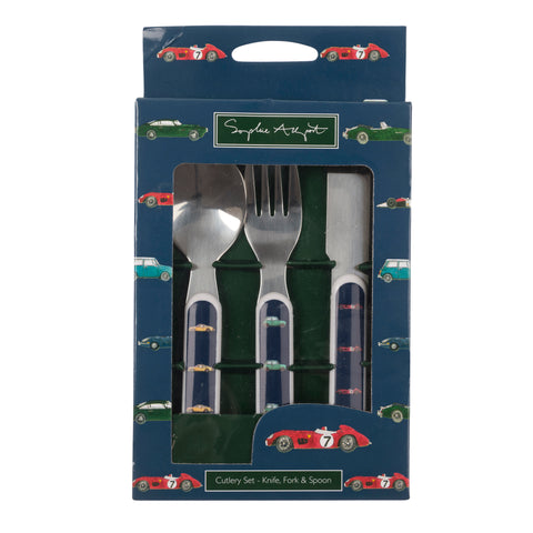 MCS9103 Sophie Allport Cars Childrens Melamine Cutlery Set