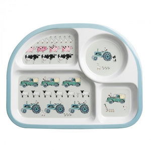 MDP2427 Childrens Melamine Divider Plate On The Farm