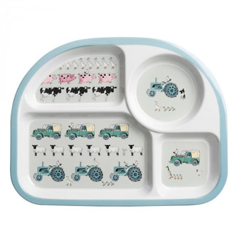 MDP2427 Childrens Melamine Divider Plate On The Farm