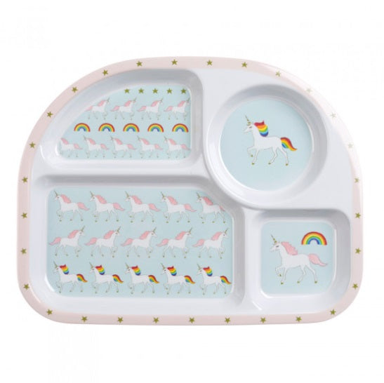 MDP5527 Sophie Allport Unicorns Childrens Melamine Divider Plate