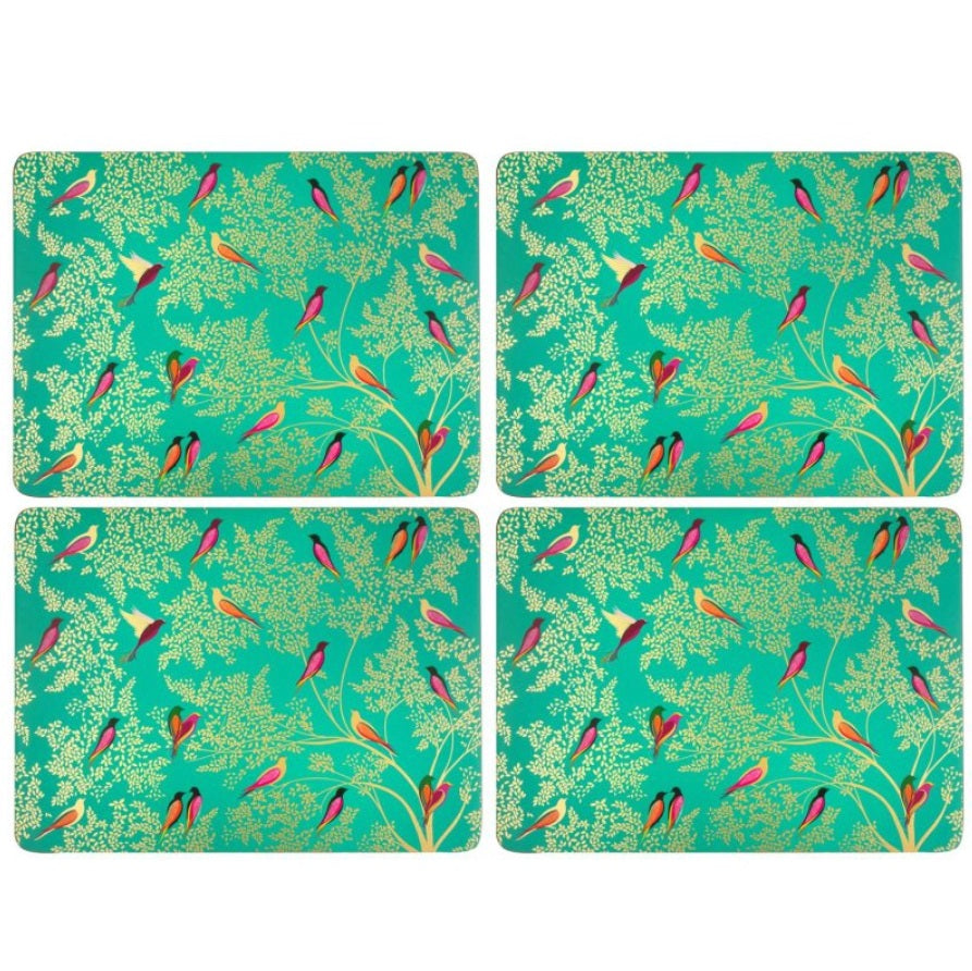 Sara Miller Bird Placemats Green Set of 4