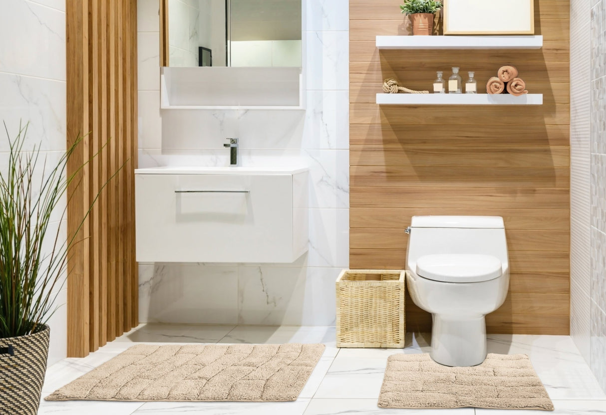 Waves 100% Cotton 2 Piece Bath Set